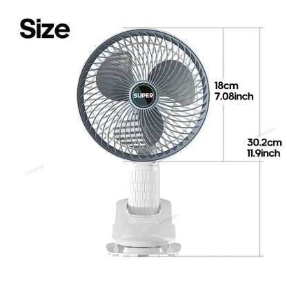 Multifunktionaler tragbarer Desktop-Clip-Ventilator, 1200 mAh, kabelloser Handventilator, 3 Geschwindigkeiten, leiser persönlicher Ventilator, Ventilatorkühler