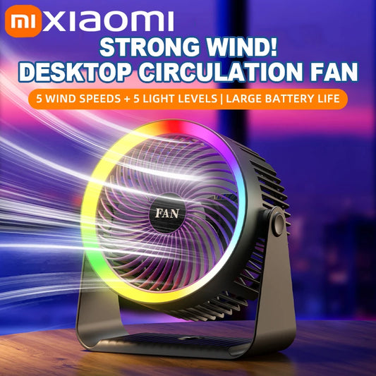 Xiaomi Multifunktionaler elektrischer Ventilatorzirkulator Drahtloser tragbarer leiser Ventilator für Zuhause Desktop-Wand-Deckenventilator Auto-Luftkühler 